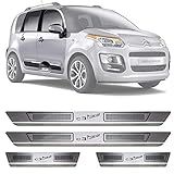 Soleira De Aço Inox Escovado Citroen C3 Picasso 4 Portas 2009 10 11 12 13 14 15 16 17