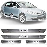 Soleira De Aço Inox Escovado Citroen C4 4 Portas 2003 04 05 06 07 08 09 10 11 12 13