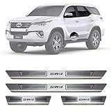 Soleira De Aço Inox Escovado Compatível Com Toyota Sw4 4 Portas 2012 13 14 15 16 17 18 19