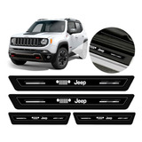 Soleira Protetor Porta Platinum Jeep Renegade 2015 2016 2017 2018 2019 2020 Preto