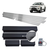 Soleiras Mitsubishi L200 Triton 2008 2017 Prata Baixo Relevo