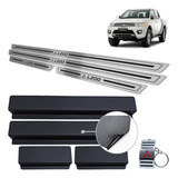 Soleiras Mitsubishi L200 Triton 2008 2017 Preto Baixo Relevo
