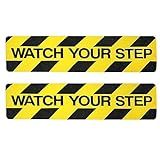 SOLUSTRE 2 Peças De Escadas Anti Fita Watch Your Step Caution Sign Watch Your Step Sign For Floor Slippery When Wet Sign Adesivo De Aviso De Chão Molhado Decalques De Cuidado Sinal De Piso Molhado Pvc