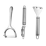 SOLUSTRE 3 Pecas Debulhador De Milho Cortador De Melão Ferramenta De Descascador De Cozinha Descascador De Espigas Ralador Inox Descascador De Alho Cenoura Cantalupo Aço Inoxidável