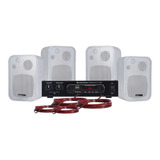 Som Ambiente Kit C 4 Caixinha Receiver Ambience 4000 400w