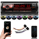 Som Melhor Painer Bluetooth Radio Carro Potente Led 7 Cor