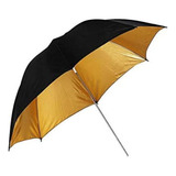 Sombrinha Rebatedora Preta E Dourada 108cm