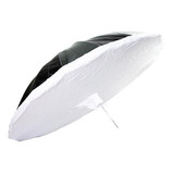 Sombrinha Rebatedora Preta Prata Branca 190cm Capa Difusora
