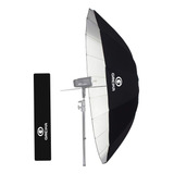 Sombrinha Rebatedora Preta prata Greika Grande Bs16 75 180cm