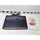 Somente Console Americano Atari 2600 Frente De Madeira 4 Chaves Funcionando Normalmente Com Manual Original