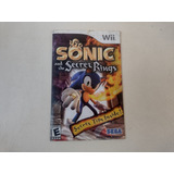 Somente Manual Sonic Secret Rings Wii Leia Descrição