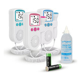 Sonar Fetal Doppler Ultrassom Bebe Monitor Kit Pilhas Gel Cor Sonar Azul