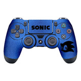 Sonic Adesivo Skin Azul Metálico Compatível Controle Ps4