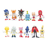 Sonic Kit C/ 12 Peças Brinquedos Boneca 5cm Infantil Coleção