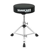 SONICAKE Drum Throne Assento De Bateria Resistente Atualizado Banco Acolchoado Ajustável Em Altura Com Pés Antiderrapantes Com Suporte Duplo Cadeira Giratória Para Crianças E Adultos Preto