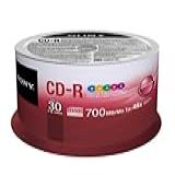 Sony 30cdq80xp Cd-r 48x 80 Min/700mb Disco Compacto Com Rotação Colorida, Pacote Com 30