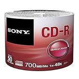 Sony 50CDQ80SP CD R Mídia Gravável De Dados Pacote Com 50 Rodas Giratórias