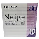 SONY MD80 MiniDisc Neige 80 Minutos Pacote Com 10