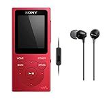 Sony NW E394 8 GB Walkman Audio Player Vermelho Com Sony MDR EX15AP Fashion Color EX Series Conjunto De Fones De Ouvido Intra Auriculares 2 Itens 