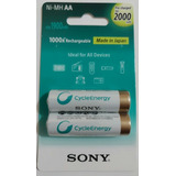 Sony Pilha Recarregável Aa - 2000mah - Par De Pilhas