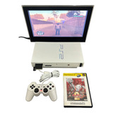 Sony Playstation 2 Fat Ceramic White 55000gt Ps2 Tijolão Completo Controle Jogo