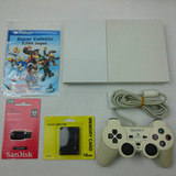 Sony Playstation 2 Ps2 Slim Branco Com Controle Original