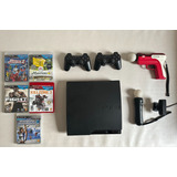 Sony Playstation 3 Slim 320gb Com Kit Move Completo Controles Câmera E Jogos Impecável