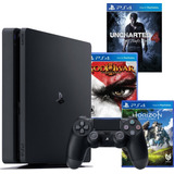 Sony Playstation 4 500gb Ps4 Slim 500gb 3 Jogos  Nf E Garantia