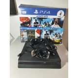 Sony Playstation 4 Slim 500gb Semi novo Controle Dualshock 4 Original 5 Jogos Blue ray Disc