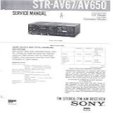 Sony STR AV67 Amplifier Receiver Owners Instruction Manual Reprint Plastic Comb 