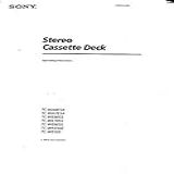 Sony Tc-we505 Tape Deck Owners Instruction Manual Reprint [plastic Comb] [jan 01, 1900]