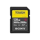 Sony Tough G Series SDXC UHS II Cartão 128GB V90 CL10 U3 Max R300MB S W299MB S SF G128T T1 