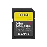 Sony Tough G Series SDXC UHS II Cartão 64 GB V90 CL10 U3 Max R300MB S W299MB S SF G64T T1 
