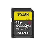 Sony Tough G Series SDXC UHS II Cartão 64 GB V90 CL10 U3 Max R300MB S W299MB S SF G64T T1 