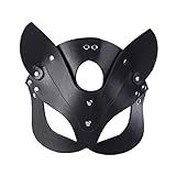 Soochat Máscara De Couro Para Gatos Feminina Ajustável Para Baile De Máscaras- Cosplay- Festa De Halloween- Adereços De Fantasia