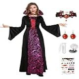 Soofilm Fantasia De Vampiro Para Mulheres, Fantasia De Vampiro Real Com Acessórios, Fantasia De Vampira De Halloween Feminina, Feminino, Xx-large