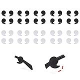 SooGree 20 Pares De Alças De Orelha De óculos Ganchos Antiderrapantes De Silicone Elásticos Pontas De Têmpora Retentor De Manga Gancho De Orelha Vírgula 10 Preto 10 Transparente M G
