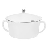 Sopeira Com Tampa Flamingo Isabel 2l Branco E Prata Oxford
