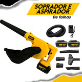 Soprador De Folhas Com 2 Bateria 21v Aspirador Elétrico Cor Amarelo 110v 220v