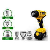 Soprador Térmico Profissional 21v C Duas Baterias Titanium Cor Amarelo