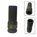Soquete Longo De Impacto Sextavado 17mm X 1 2 pol Em Aço