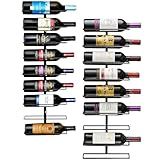 Sorbus Suporte De Parede Para Vinho Rack De Vinho De 18 Níveis Montado Na Parede Para Garrafas De Vinho Licor Champanhe Suporte De Garrafa De Vinho De Metal Preto Para Bar Doméstico