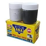 SOS Cola Kit Massa Epóxi Subaquática Cinza E Branco- 50g- Veda-cola-solda Até Debaixo D-água- Secagem Rápida- Ideal Para Manutenção De Piscinas E Mais