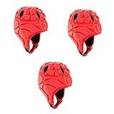 Sosoport 3 Pecas Capacete De Beisebol Infantil Boné De Rúgbi Ice Globes Capacete De Segurança Protetor De Cabeça De Rúgbi Capacete De Goleiro Futebol Americano Chapéu Vermelho
