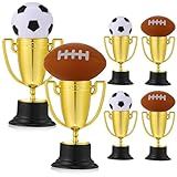 Sosoport 6 Peças De Troféus Pequenos Troféus Mini Troféus Taças De Troféu De Rúgbi Futebol Troféus Esportes Suprimentos De Lembrancinha De Festa