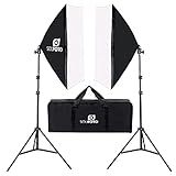 SOU FOTO Kit Softbox Duplo Para Iluminação Profissional Luz Suave 50x70cm Tripé Ajustável Até 2m Estúdio Fotográfico E Vídeo Bolsa Inclusa Ideal Para Fotos Vídeos E Lives