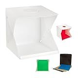 SOU FOTO Mini Estúdio Fotografico 40x40 Com 6 Fundo Infinito E Dupla Fita LED Para Fotos De Produtos