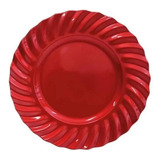 Sousplat Redondo Vermelho Wave