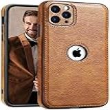 SOUTEM Capa De Couro PU Para IPhone 11 Pro Max Capa De Proteção Completa Para Lente Da Câmera Capa Protetora De Corpo Inteiro De Couro PU Fina Para Negócios De Luxo Antiderrapante Resistente à Prova