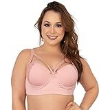 Soutien Strappy Reforçado Plus Size Sutiã Lingerie Renda Bojo Tamanho Especial Cor:rosa Claro;tamanho:gg - 50